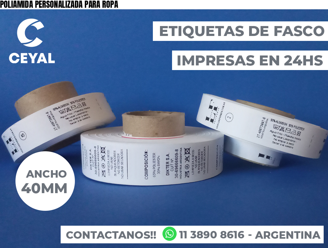 POLIAMIDA PERSONALIZADA PARA ROPA