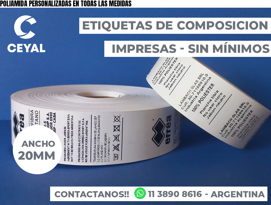 POLIAMIDA PERSONALIZADAS EN TODAS LAS MEDIDAS