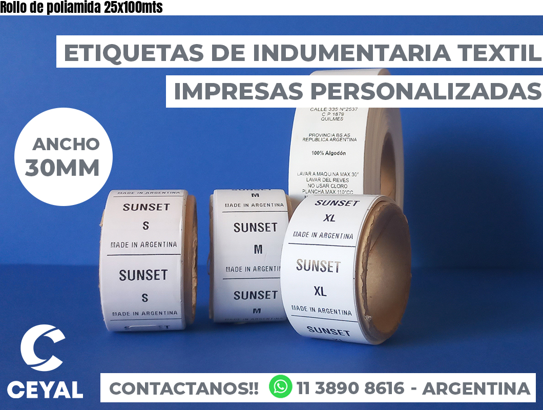 Rollo de poliamida 25x100mts