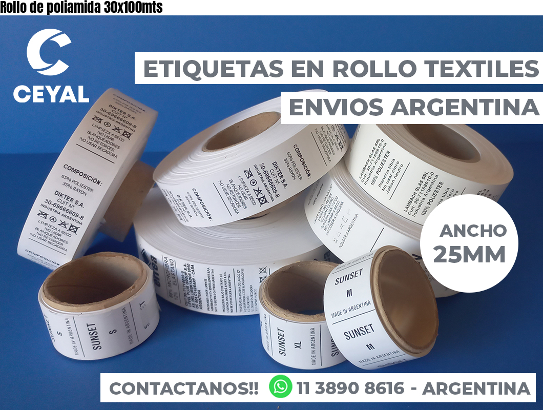 Rollo de poliamida 30x100mts