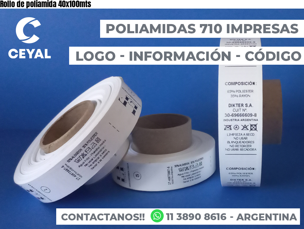Rollo de poliamida 40x100mts