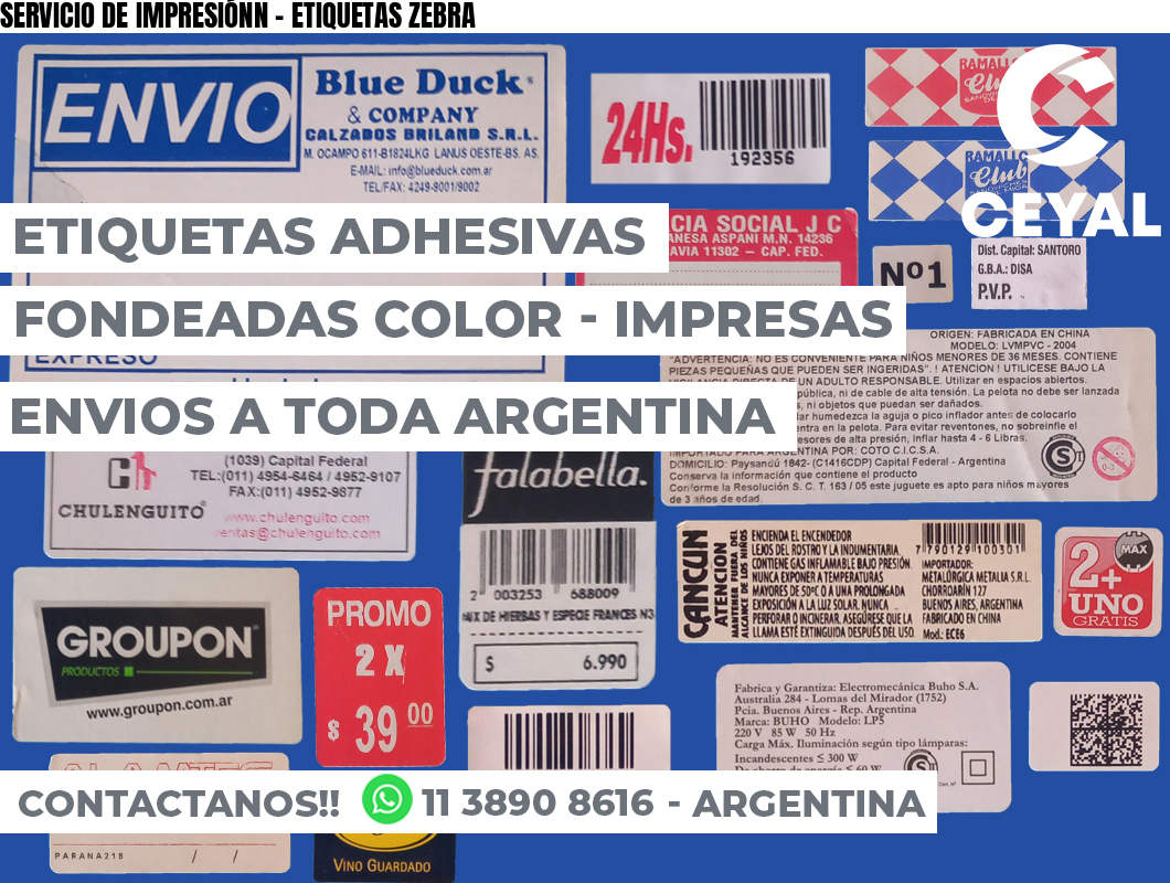 SERVICIO DE IMPRESIÓNN – ETIQUETAS ZEBRA