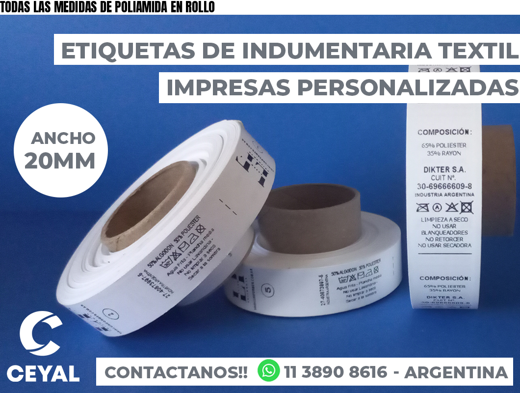 TODAS LAS MEDIDAS DE POLIAMIDA EN ROLLO