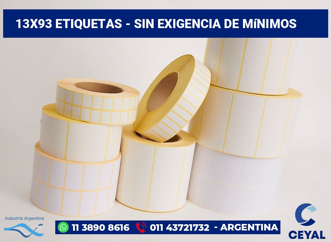 13×93 Etiquetas