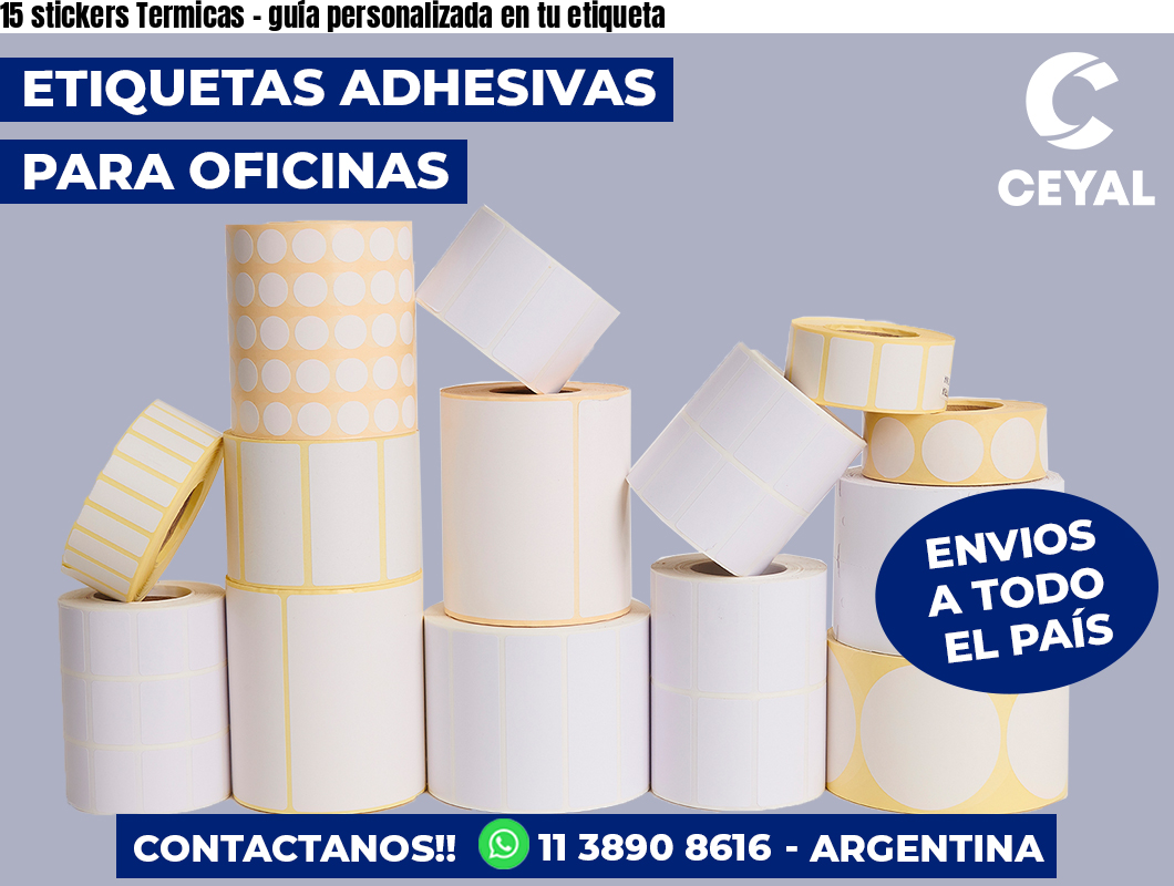 15 stickers Termicas - guía personalizada en tu etiqueta