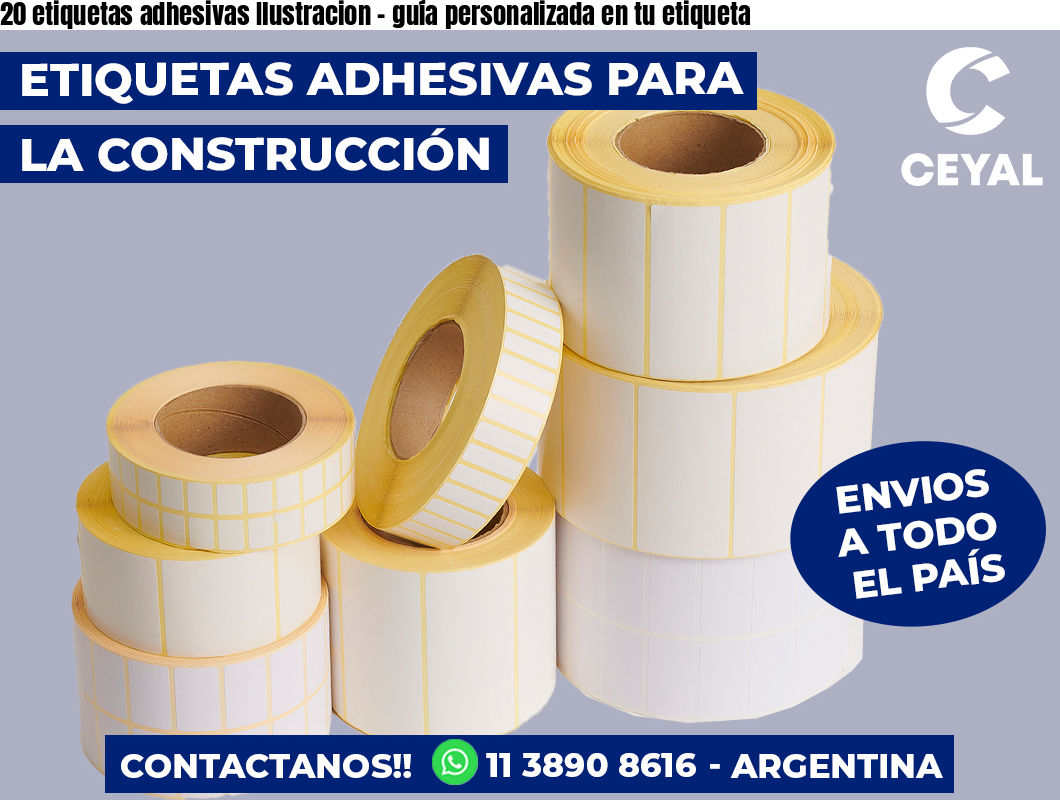 20 etiquetas adhesivas Ilustracion - guía personalizada en tu etiqueta