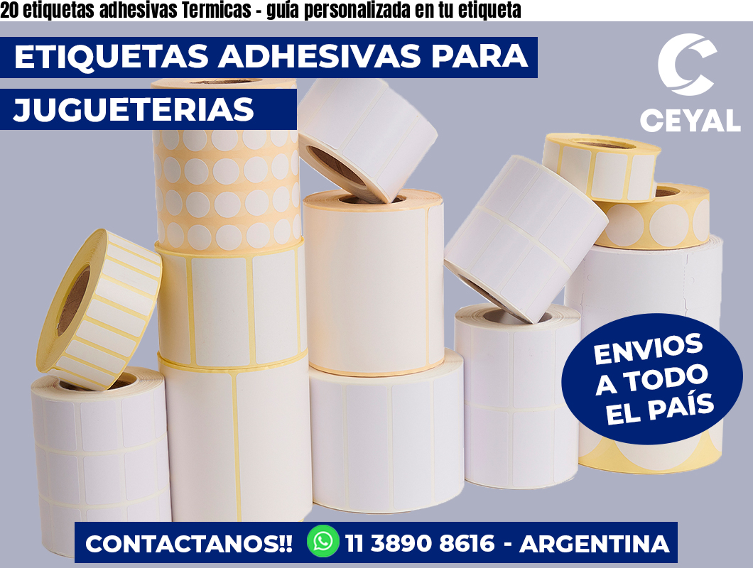20 etiquetas adhesivas Termicas - guía personalizada en tu etiqueta