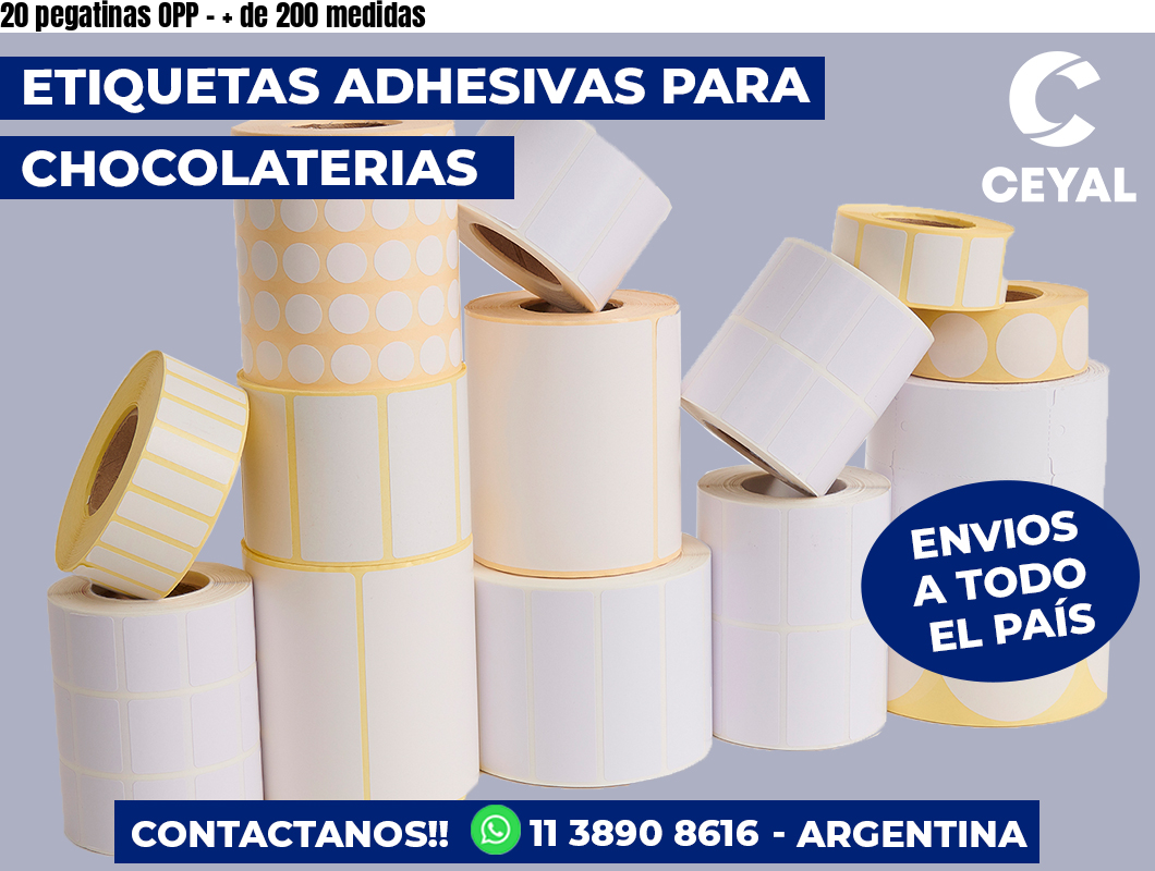 20 pegatinas OPP - + de 200 medidas