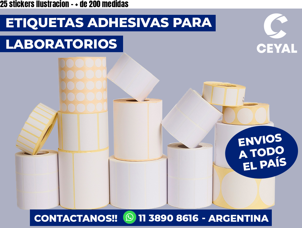 25 stickers Ilustracion – + de 200 medidas