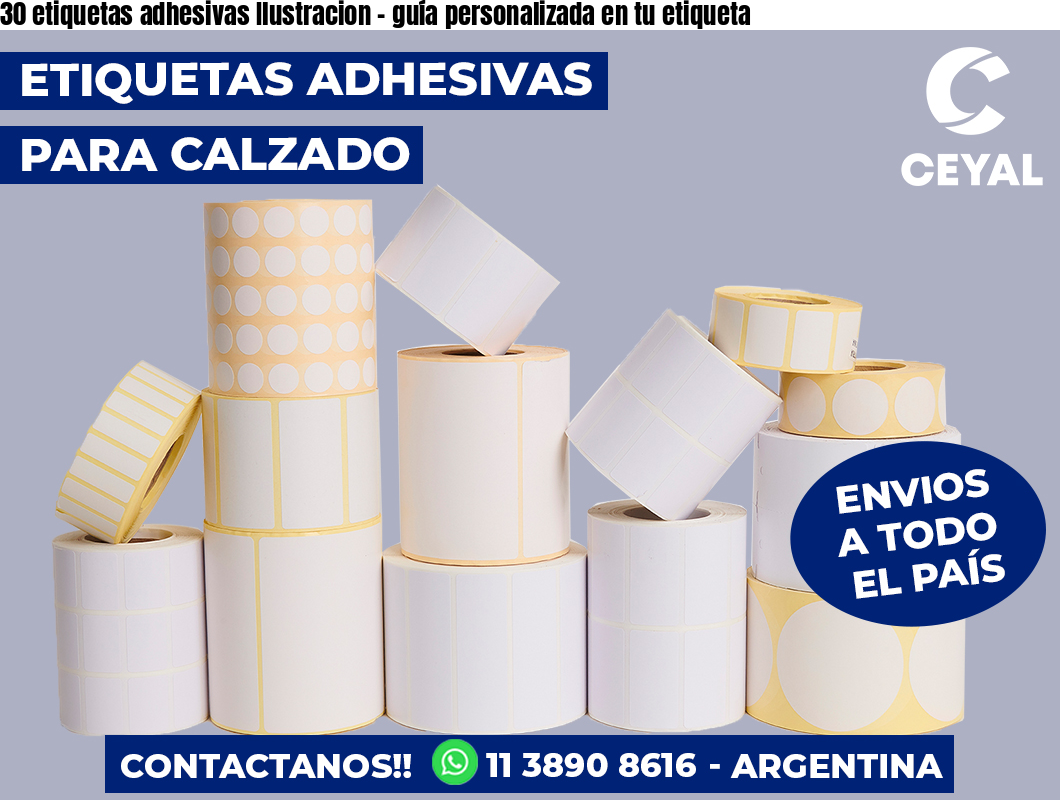 30 etiquetas adhesivas Ilustracion - guía personalizada en tu etiqueta