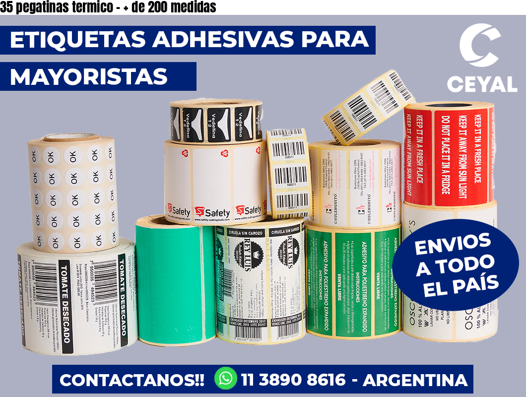 35 pegatinas termico - + de 200 medidas
