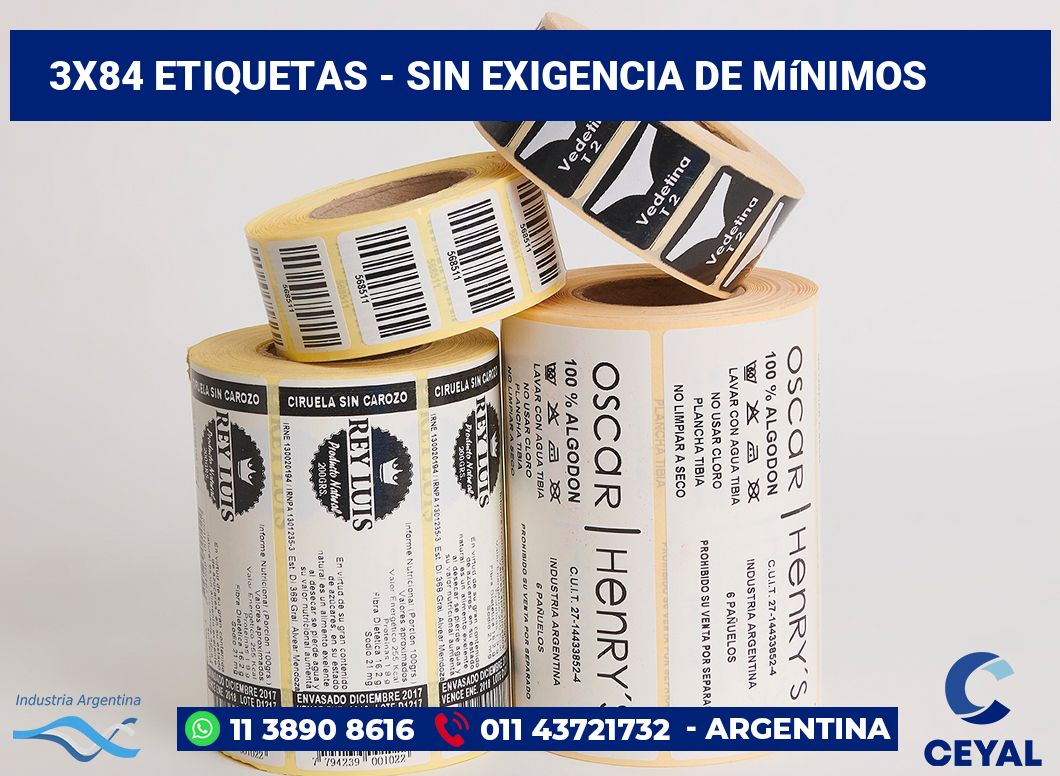 3×84 Etiquetas