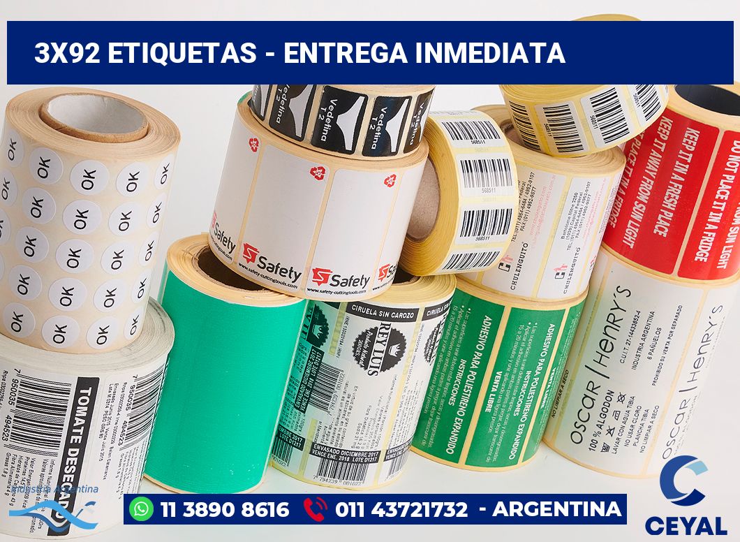 3x92 Etiquetas