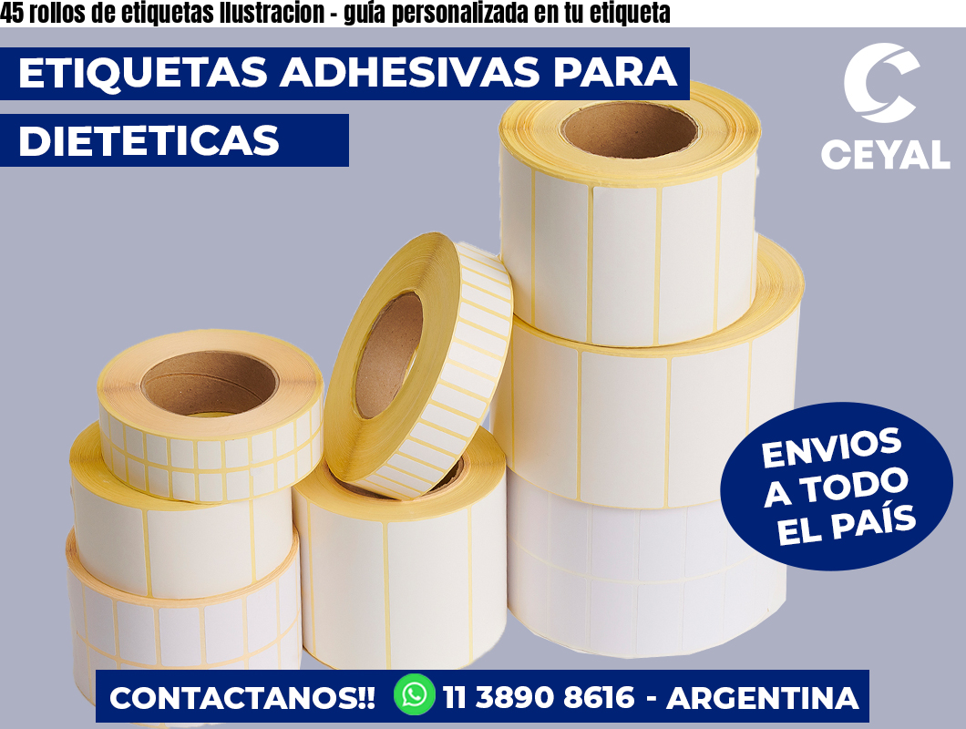 45 rollos de etiquetas Ilustracion - guía personalizada en tu etiqueta