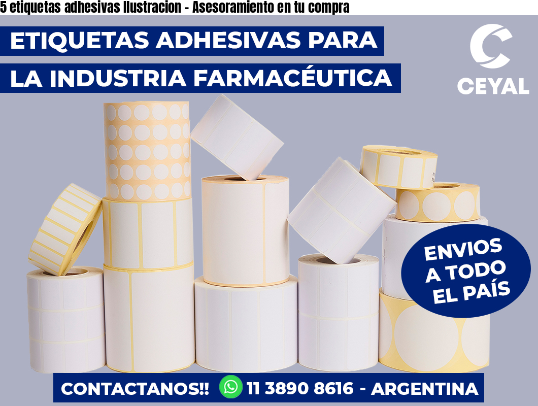 5 etiquetas adhesivas Ilustracion – Asesoramiento en tu compra