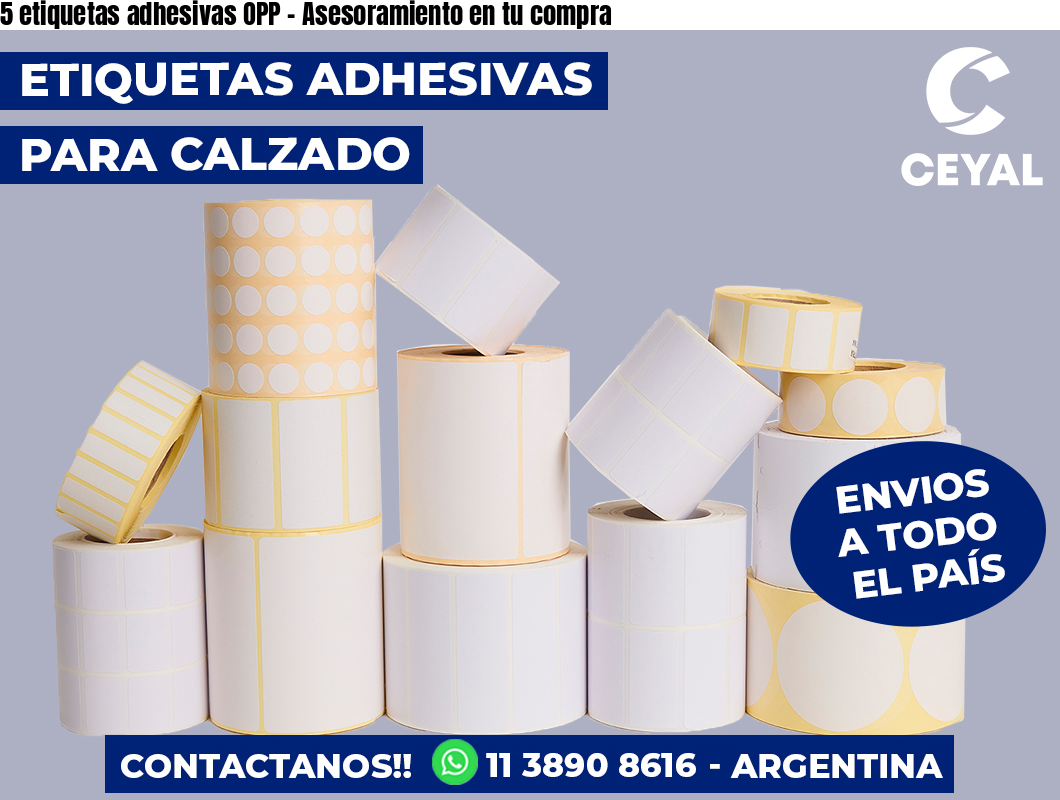 5 etiquetas adhesivas OPP - Asesoramiento en tu compra