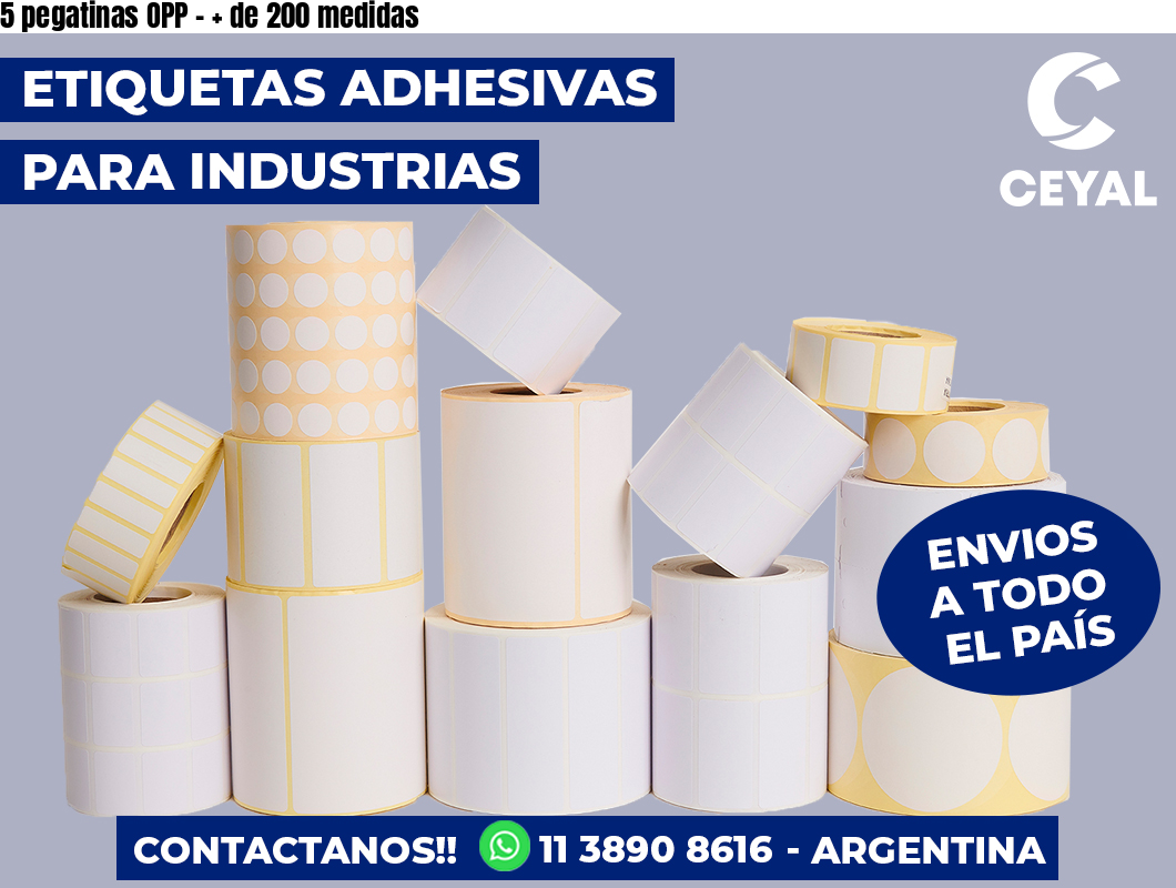 5 pegatinas OPP - + de 200 medidas