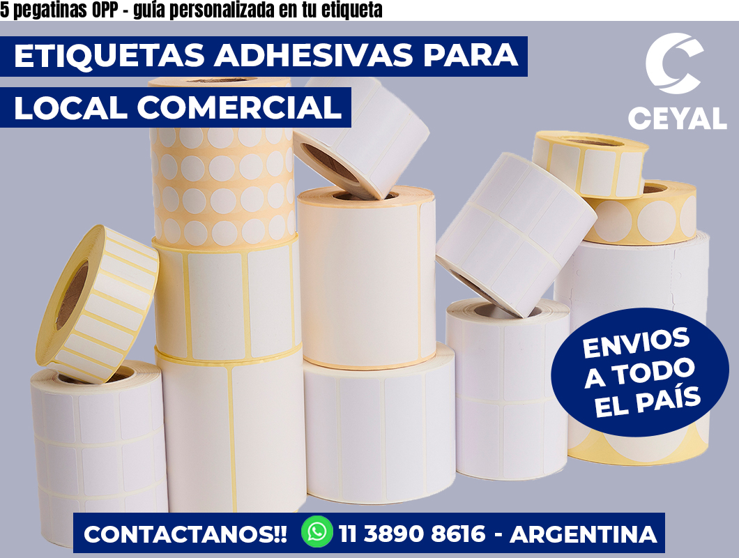 5 pegatinas OPP - guía personalizada en tu etiqueta