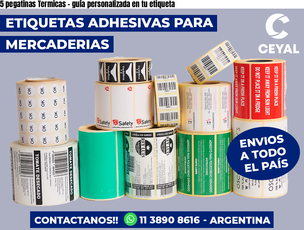 5 pegatinas Termicas - guía personalizada en tu etiqueta