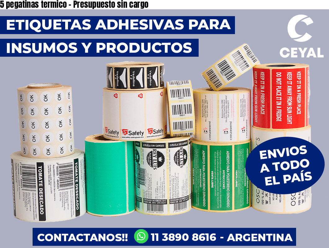 5 pegatinas termico - Presupuesto sin cargo