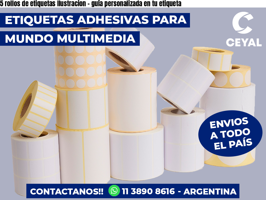 5 rollos de etiquetas Ilustracion - guía personalizada en tu etiqueta