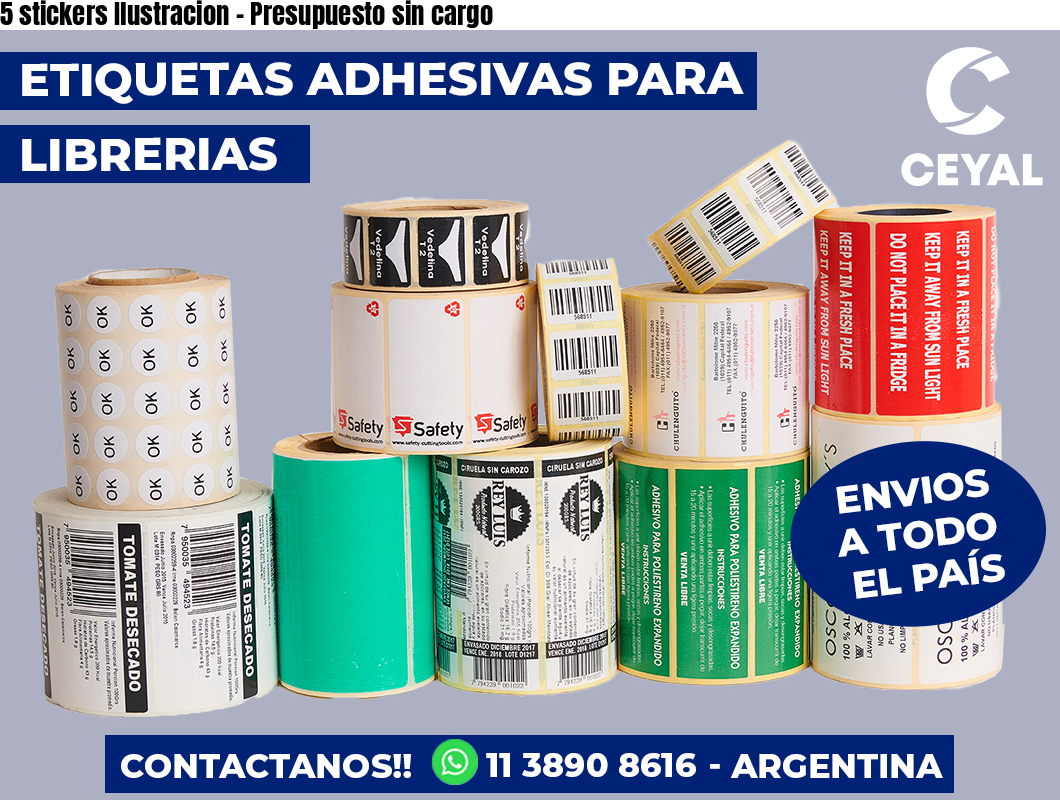 5 stickers Ilustracion – Presupuesto sin cargo