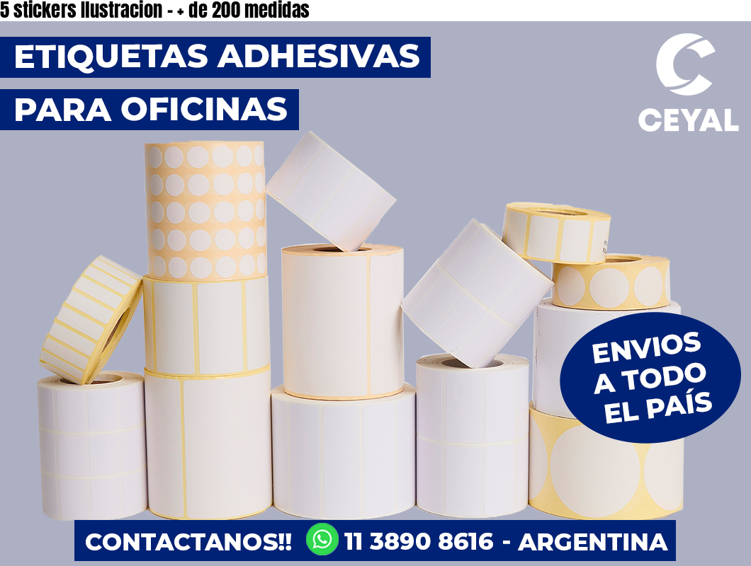 5 stickers Ilustracion – + de 200 medidas