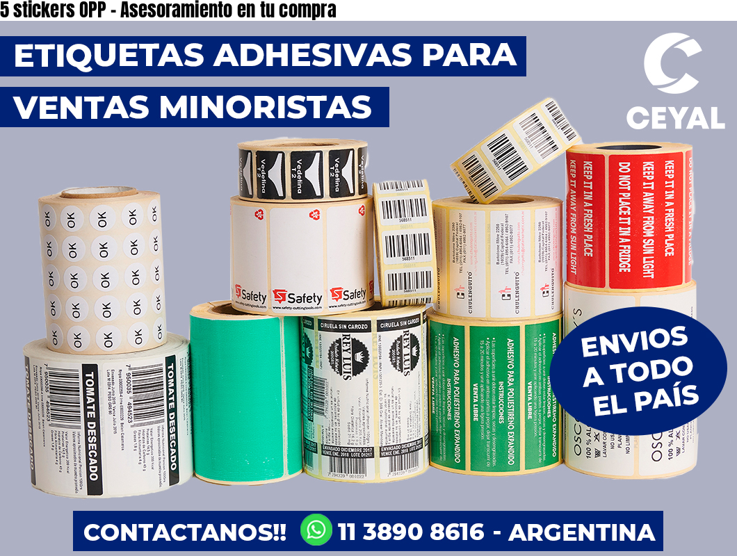 5 stickers OPP - Asesoramiento en tu compra