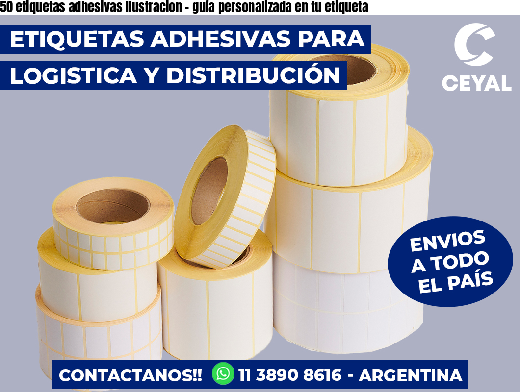 50 etiquetas adhesivas Ilustracion - guía personalizada en tu etiqueta