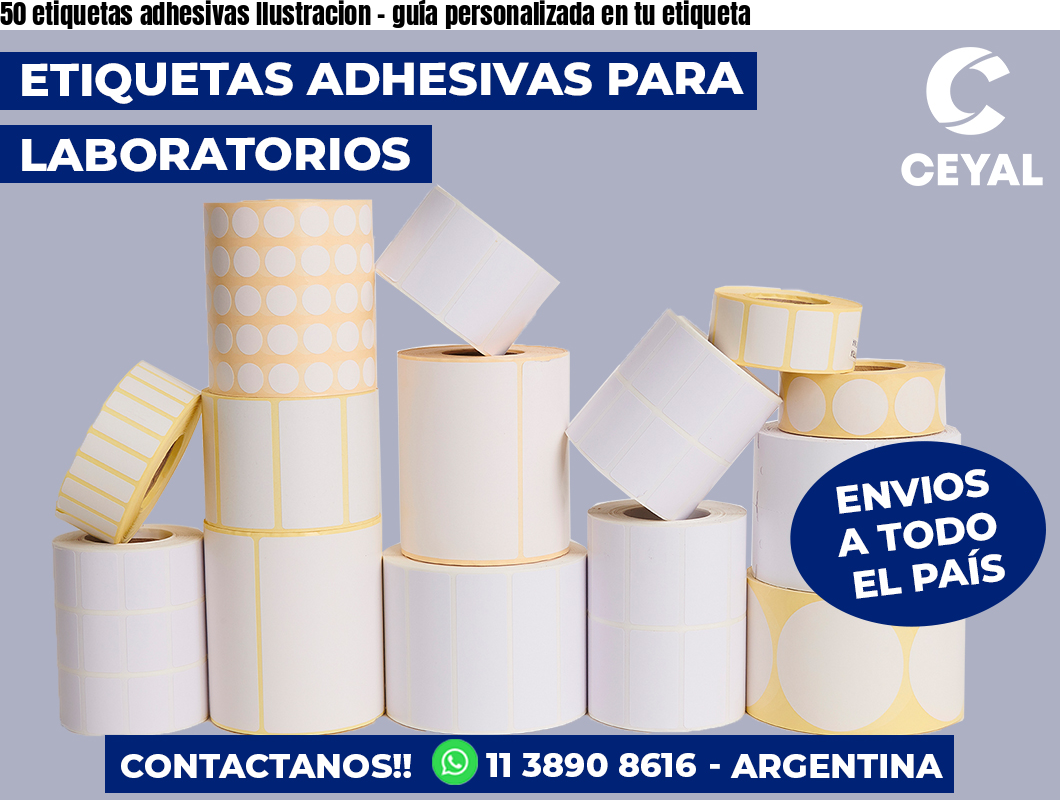 50 etiquetas adhesivas Ilustracion – guía personalizada en tu etiqueta