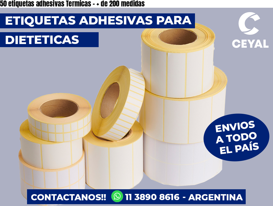 50 etiquetas adhesivas Termicas - + de 200 medidas