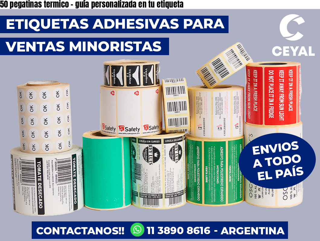 50 pegatinas termico - guía personalizada en tu etiqueta
