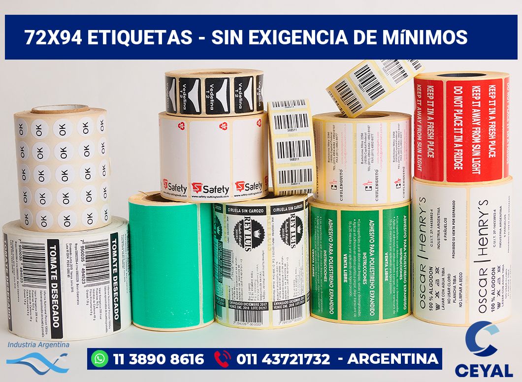 72×94 Etiquetas