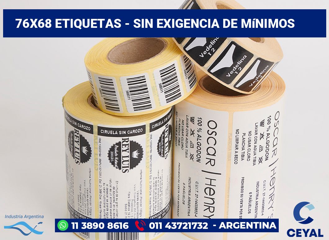 76×68 Etiquetas