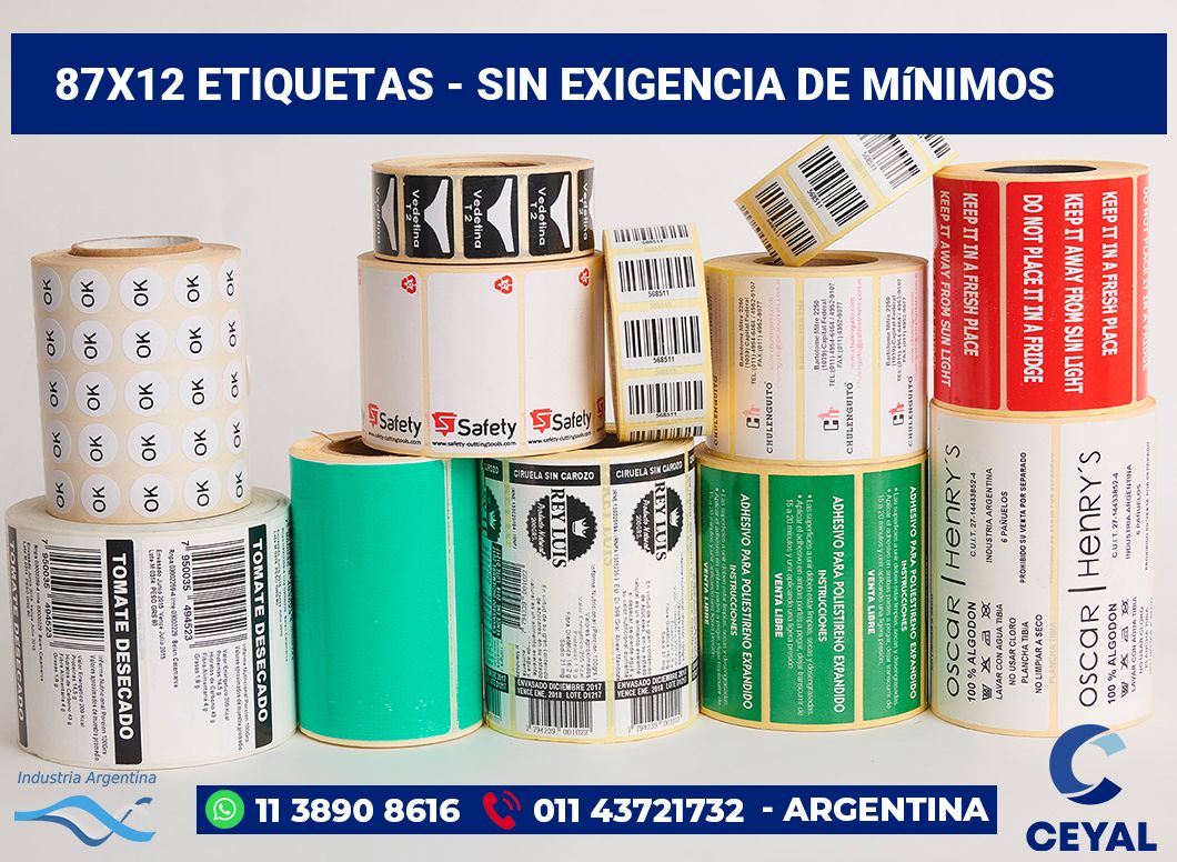 87×12 Etiquetas
