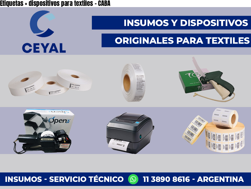 Etiquetas + dispositivos para textiles - CABA