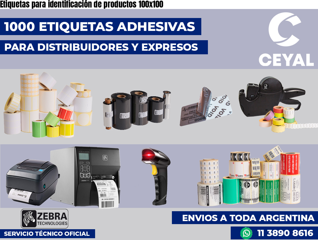 Etiquetas para identificación de productos 100×100