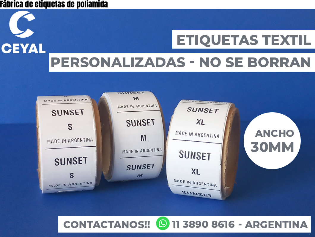 Fábrica de etiquetas de poliamida