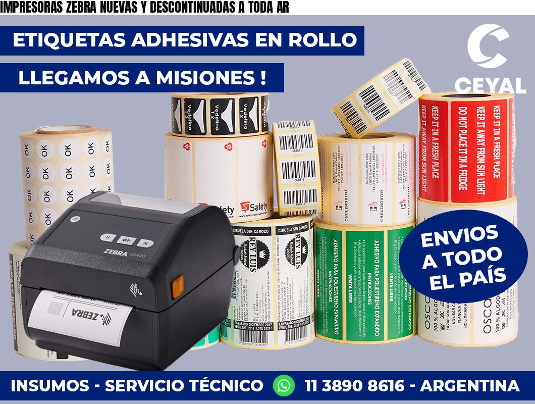 IMPRESORAS ZEBRA NUEVAS Y DESCONTINUADAS A TODA AR