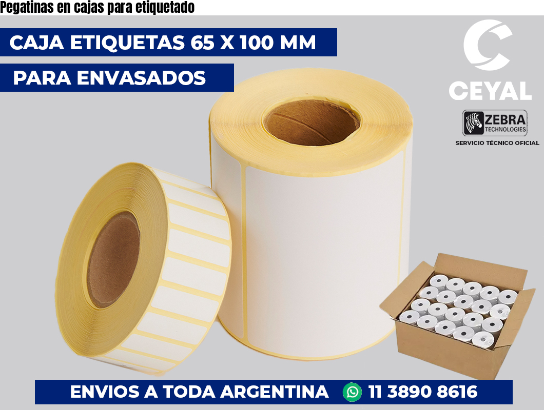 Pegatinas en cajas para etiquetado