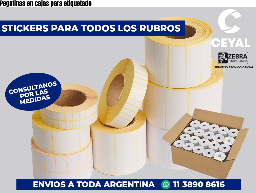 Pegatinas en cajas para etiquetado