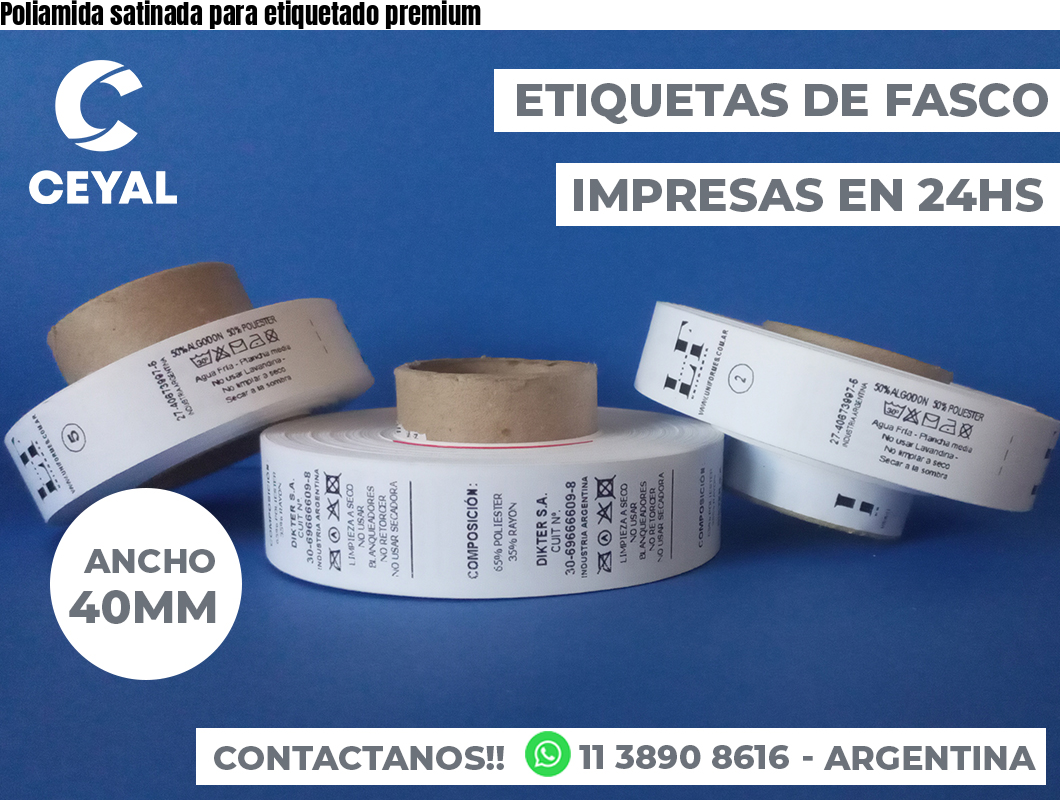 Poliamida satinada para etiquetado premium
