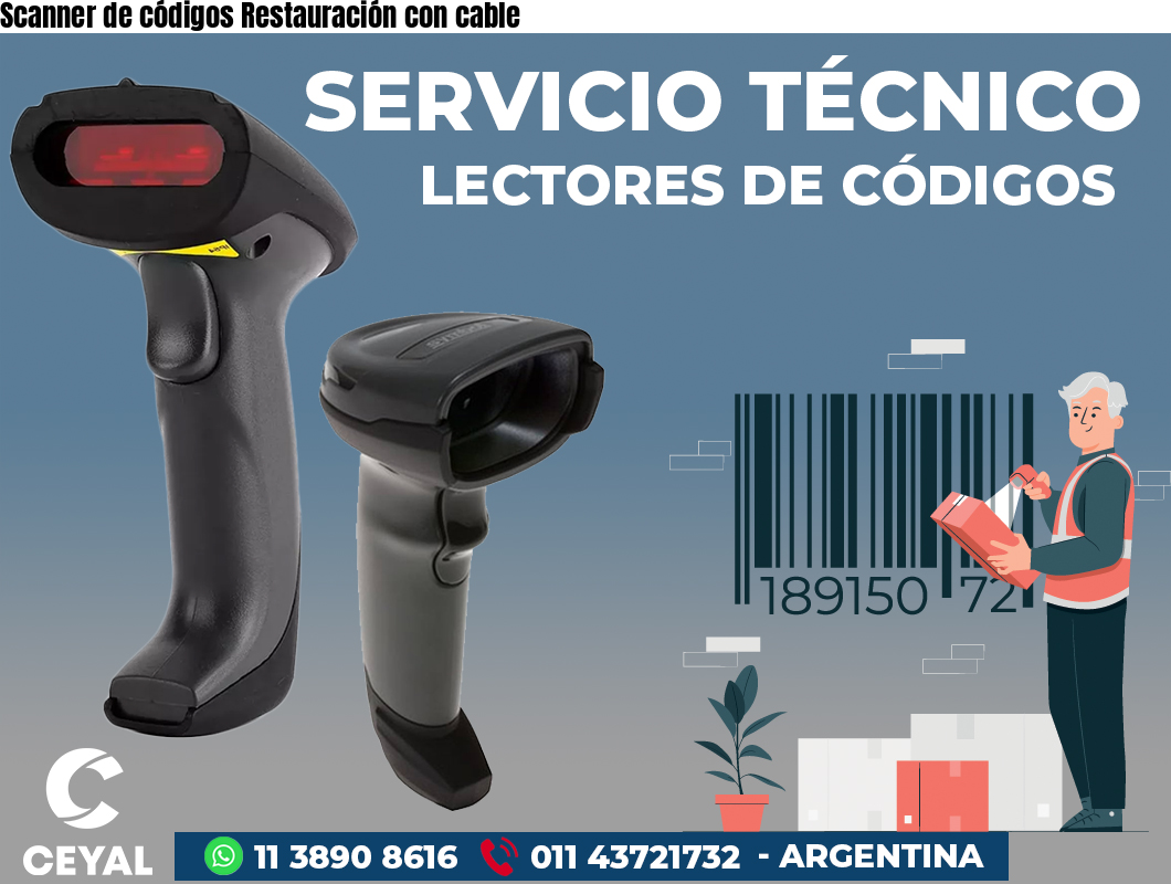 Scanner de códigos Restauración con cable