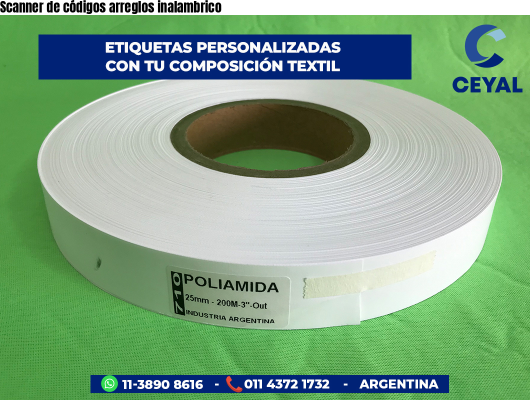Scanner de códigos arreglos inalambrico