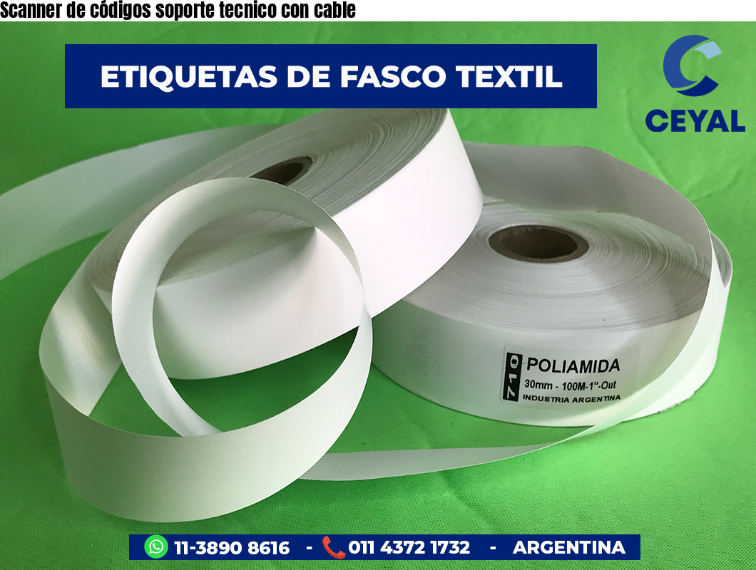 Scanner de códigos soporte tecnico con cable