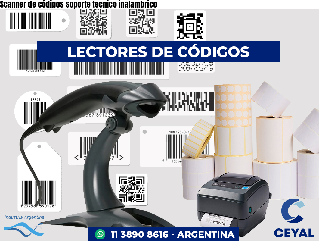 Scanner de códigos soporte tecnico inalambrico