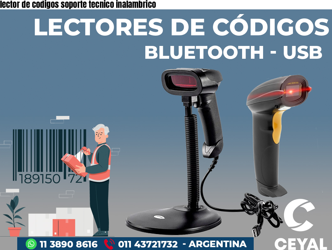 lector de codigos soporte tecnico inalambrico