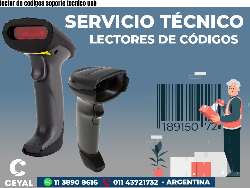 lector de codigos soporte tecnico usb