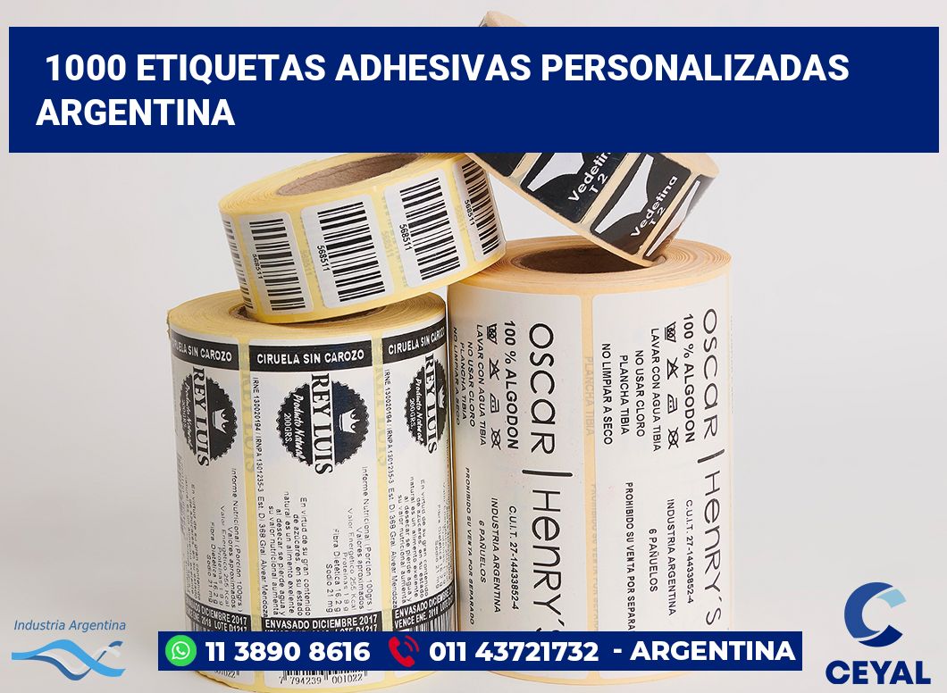 1000 Etiquetas adhesivas personalizadas argentina