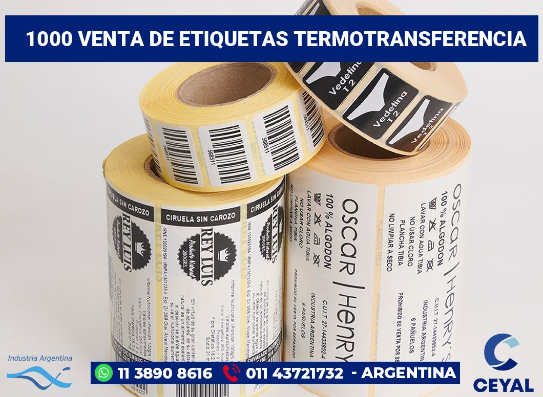 1000 Venta de etiquetas termotransferencia